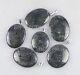 50 Pieces Natural Grey Marcasite Gemstone Silver Plated Bezel Pendant Jewelry