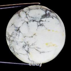 57.68 Ct Natural Howlite Gemstone Grey White Color Round Cut