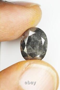 6.94 Ct Natural Loose Grey Oval Shape Salt And Pepper Diamond for Wedding Ring