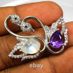 6.98 g Attractive 925 Silver Stunning Pendent With Natural Amethyst, Moonstone