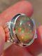 9 Ct High Fire Ethopian Opal Gray Color 925 Sterling Silver Ring Size 9.75 Fedex