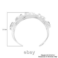 925 Sterling Silver Grey Drusy Quartz Cuff Bangle Bracelet for Women Size 6.5