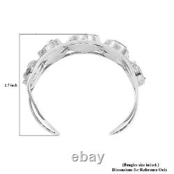925 Sterling Silver Grey Drusy Quartz Cuff Bangle Bracelet for Women Size 7