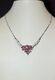 925 Sterling Silver Natural Ruby And Cz Box Chain Necklace