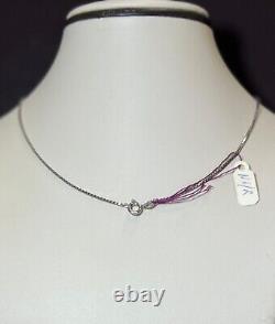 925 Sterling Silver Natural Ruby and CZ Box Chain Necklace