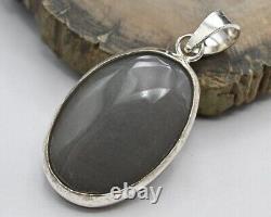 925 Sterling Silver Pendent Oval Gray Chalcedony Pendant Handcrafted Gemstone