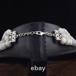 985 Cts Natural 3 Strand Grey Moonstone Round Shape Beaded Necklace SK 17 E512
