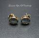 9ct Gold Earrings Chrysoberyl Cats Eye Stud Oval Cut Butterfly Back 2.12g 9k