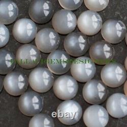 9mm Natural Gray Moonstone Round Cabochon Loose Gemstone Free Shipping GMSR003