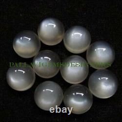 9mm Natural Gray Moonstone Round Cabochon Loose Gemstone Free Shipping GMSR003