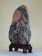 A Pretty Chinese Pink Gray Scholar's Stone With Dark Hardwood Stand 18.5'' High