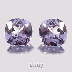 AAA Natural Ceylon Violet Spinel Loose Cushion Gemstone Cut Matched Pair 7x7 MM