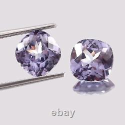 AAA Natural Ceylon Violet Spinel Loose Cushion Gemstone Cut Matched Pair 7x7 MM