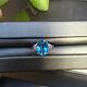 Aaaaa Natural Blue Topaz 3.39ct Withdiamond 0.08ct Set In Rose 18k Gold Ring K#