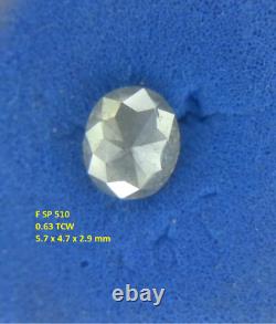 African 0.63tcw Gray Nas Color Oval Shape Full Cut Real Natural Diamond For Ring