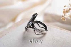 Agate Silver Ring, Handmade Natural Stone Silver Ring