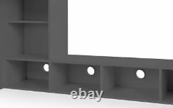 Anthracite Grey High Sleeper Gaming Bed with Desk W135cm x L196cm x H170cm BULA