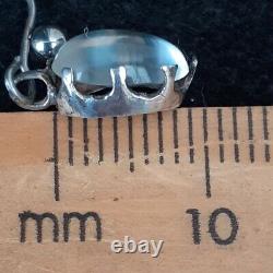 Antique MOONSTONE Drop Earrings in Sterling Silver