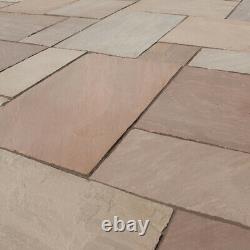 Autumn Brown Mixed sizes Indian Sandstone Natural paving patio slabs CALIBRATED