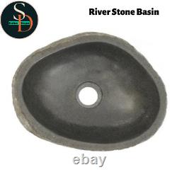 Basin Natural River Stone Bowl Oval For Bathroom Cloakroom Washroom Wash Sink UK