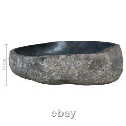 Basin Natural River Stone Oval Vanity Vessel Washing Bowl Coutertop 37-46 cm