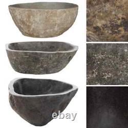 Basin Natural River Stone Oval Washroom Cloakroom Wash Sink Multi Sizes vidaXL