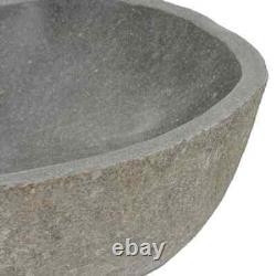 Basin Natural River Stone Oval Washroom Cloakroom Wash Sink Multi Sizes vidaXL