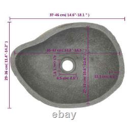 Basin Natural River Stone Oval Washroom Cloakroom Wash Sink Multi Sizes vidaXL