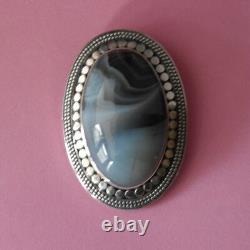 Beautiful 925 Silver Pendant & Brooch With Suleimani Gem 36 Gr. 6 X 4.5 Cm. Wide