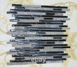 Black & Grey Glass Stone Mosaic Tiles 1 sheet 300x300x8mm 11 sheets1m2
