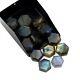 Blue Fire Labradorite Stone Hexagon Cabochon 12mm Brilliant Faceted Cut Slice