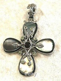 Carolyn Pollack Sterling Gray Mother Of Pearl Cross Enhancer (m1469-20)