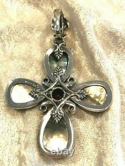 Carolyn Pollack Sterling Gray Mother Of Pearl Cross Enhancer (m1469-20)