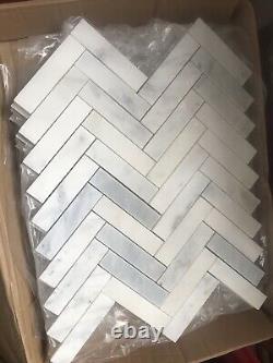 Carrara Marble Mosaic Wall Tiles Herringbone 4.4 Sq. M job lot £250