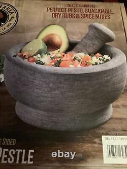 Casa Maria Large Natural Stone Double Sided Mortar and Pestle 8.5