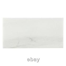 Classic 3X6 Natural White and Gray Marble Subway Tile MTO0661