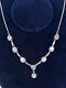 Colorful 8 Moonstone Gemstones Set In Sterling Silver Necklace 20 Length