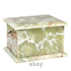 Cremation Urn Stone, Green Urns For Ashes, Natural Onyx Decorative Urns