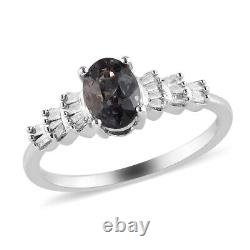 Ct 1.1 Promise Diamond Ring 925 Silver Platinum Plated Spinel Size 6
