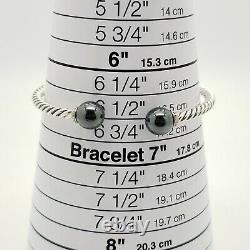 David Yurman Sterling Silver 3.5mm Cable 9mm Hematite Solari Diamond Bracelet