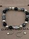 David Yurman Sterling Silver 8mm Elements Hematite Black Onyx Beads Bracelet