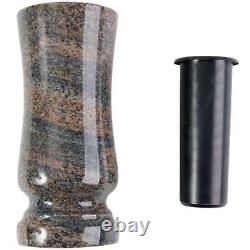 Decorative Flower Vase Natural Stone Granite Gneis Red-Grey Flowerpot Tisch-Vase