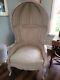 Divine Antiqued Canopy Seat Natural Stone Grey Fabric With Hardwood Frame