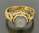 Early Victorian 18k Solid Yellow Gold & Moonstone Ring C1846 Size S 9 1/8