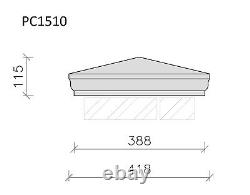 Four Decorative Cast Stone for 1.5 Brick Apex Pier Cap PC1510 from Acanthus x 4