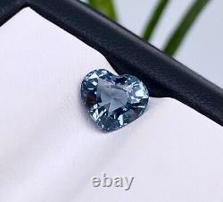 GFCO Certified Natural 1.78Ct Grey Spinel gemstone, Heart cut, Tanzania