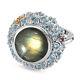 Gp Multi Gemstone Dome Ring For Women Yellow Gold Over Silver Tcw 8.28ct