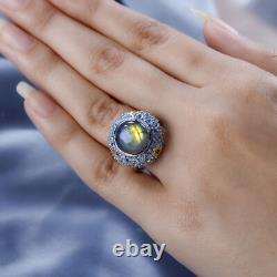 GP Multi Gemstone Dome Ring for Women Yellow Gold Over Silver TCW 8.28ct