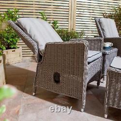 Garden Sun Lounger Set Prestbury Natural Stone Seating Outdoor Furniture Set