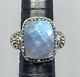 Giant Natural Grey Moonstone 925 Sterling Silver Bali Ring Size Us 6.5 Indonesia